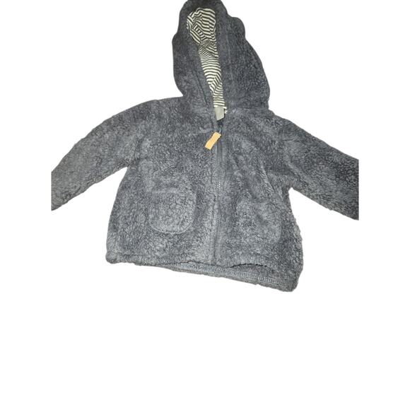 Carter's Other - Carters Baby Boys Jacket 9 Months Blue Fluffy Zipper Pockets Hooded